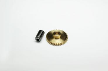 Scheckengetriebe Modul 0,4, 1:40 aus Messing-Schneckenrad und Stahlschnecke