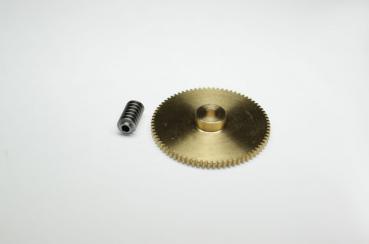 Schneckengetriebe Modul 0,4, 1:75 aus Messing-Schneckenrad und Stahlschnecke