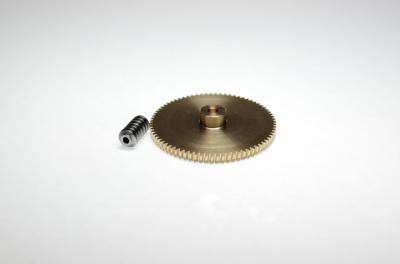Schneckengetriebe Modul 0,5, 1:75 aus Messing-Schneckenrad und Stahlschnecke