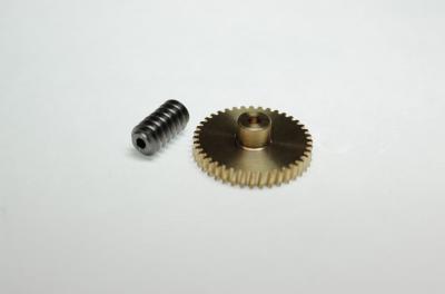 Schneckengetriebe Modul 0,5, 1:40 aus Messing-Schneckenrad und Stahlschnecke